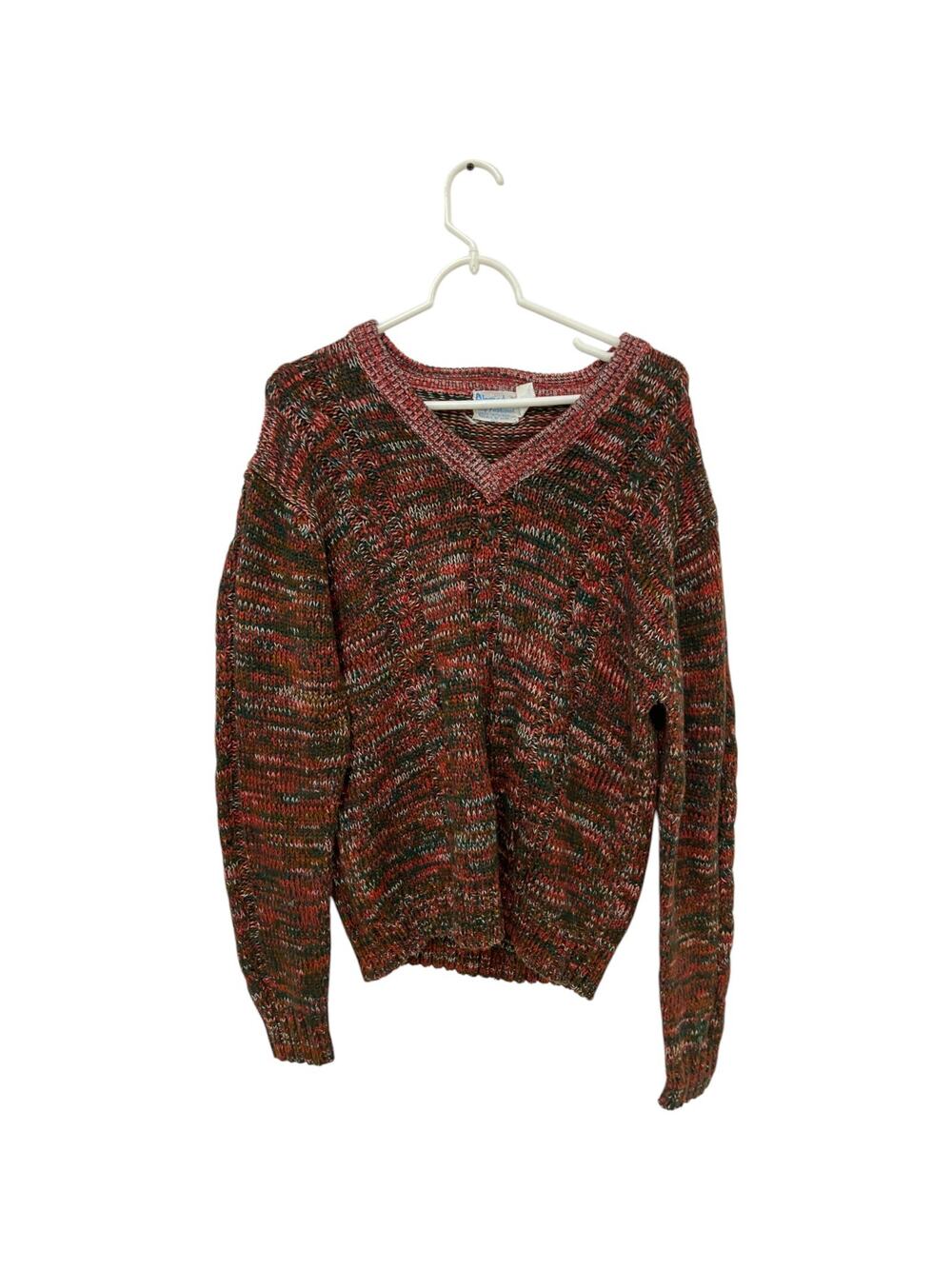 Alexanders Fully Fashioned Sweater Womens Size XL Multicolor Knit Acrylic V Neck